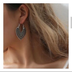 Silver Boho Hoop Earrings